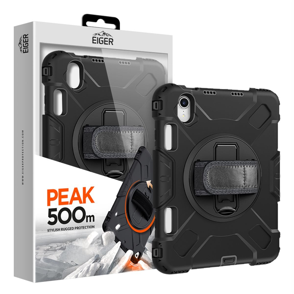 Funda Reforzada 3m Con Asa 360 + Stand + Bandouliere Para Apple Ipad Mini 6 (2021 - 2023) / Mini 7 (2024) - Eiger®