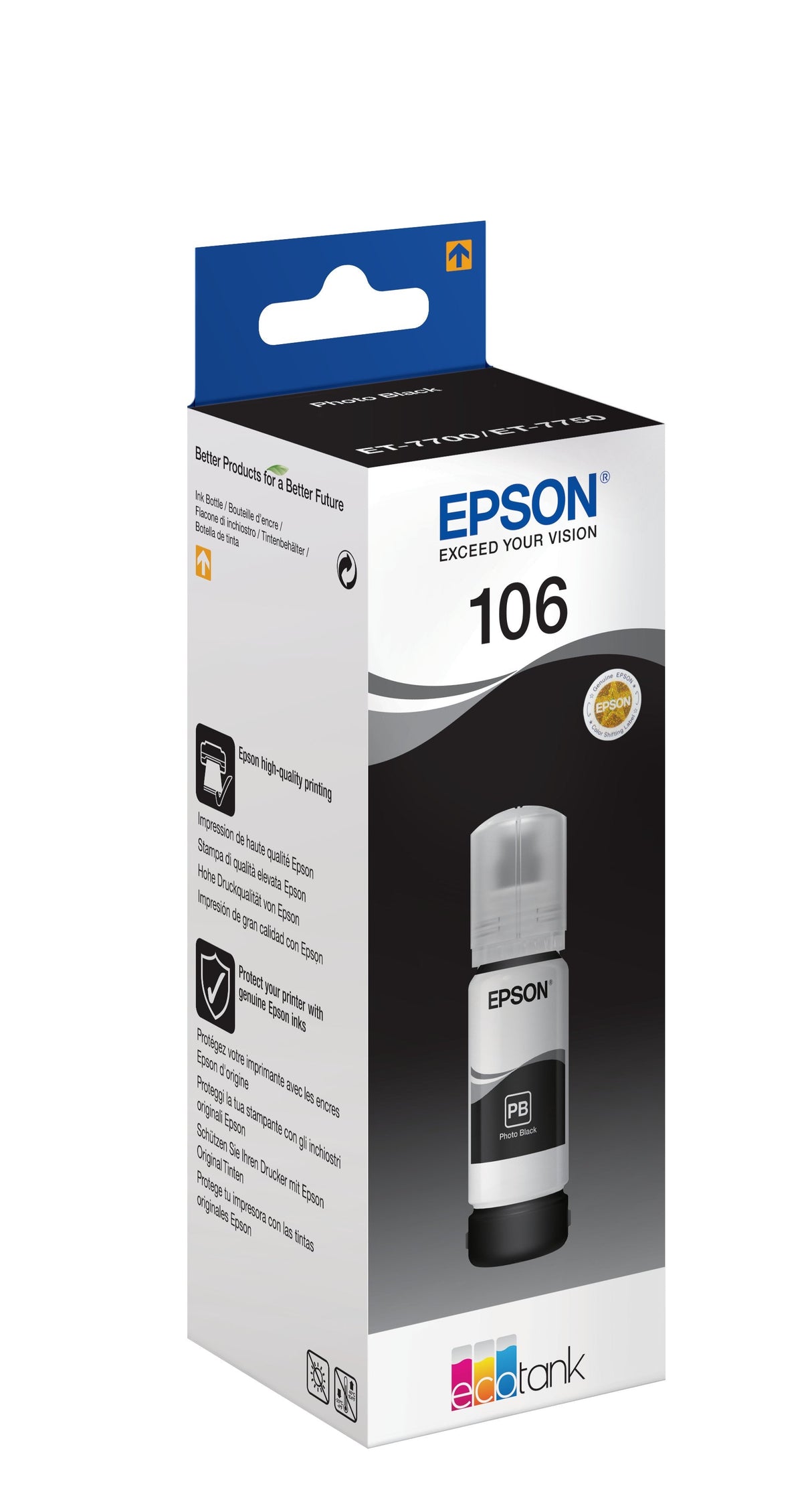 Epson 106 Ecotank Photo Black Ink Bottle Et-7700 / Et-7750