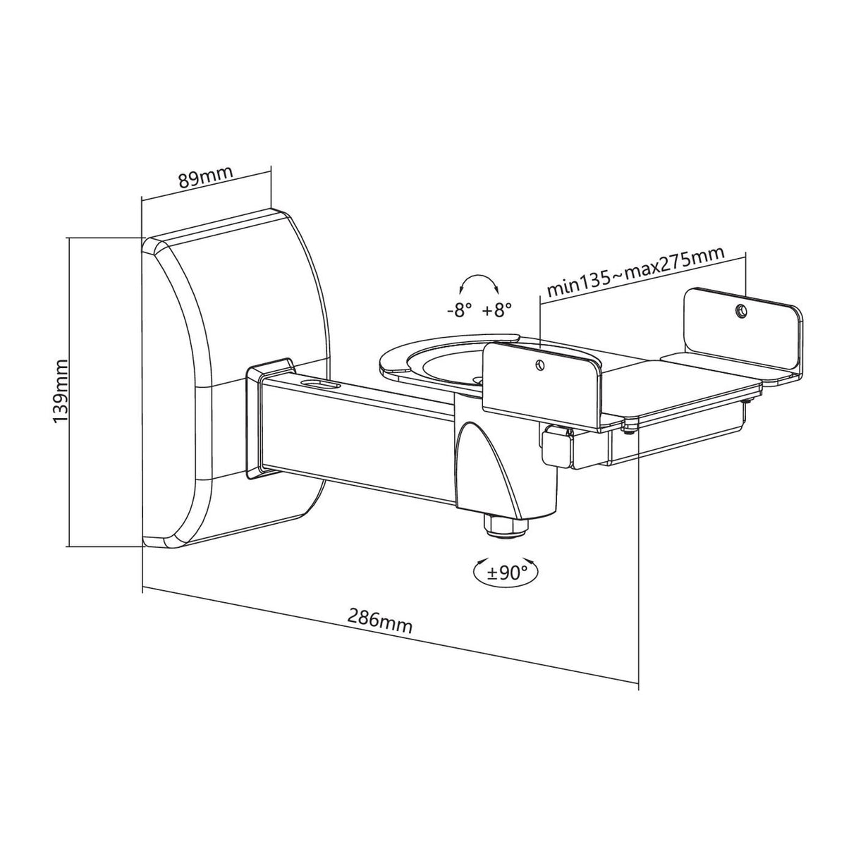 EAN 5704174951278 - Vivolink VLMSP15 soporte de altavoz Pared Negro imagen 2