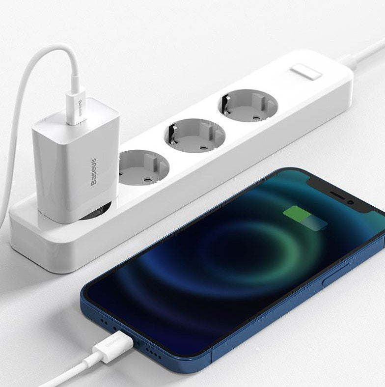 Baseus Travel Charger Speed Mini 1c Quick Charger 20w Eu White (Ccfs-Sn02)