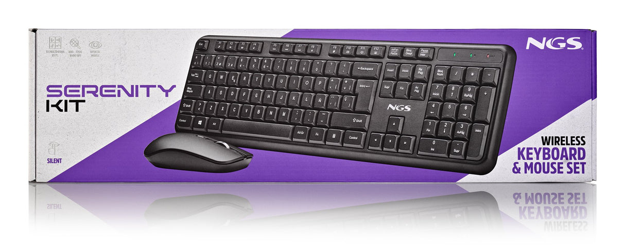 EAN 8435430627497 - NGS SERENITY KIT (QUERTY, ES) teclado Ratón incluido Universal RF inalámbrico QWERTY Español Negro imagen 6