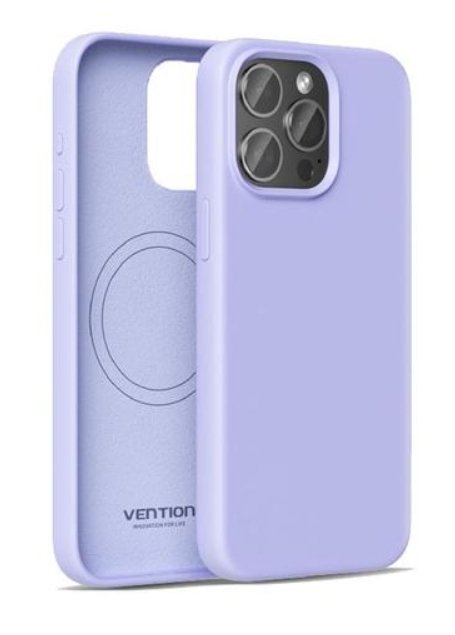 Funda Silicona Con Magsafe Vention Kufv0-20 Compatible Con Iphone 15 Plus Morado