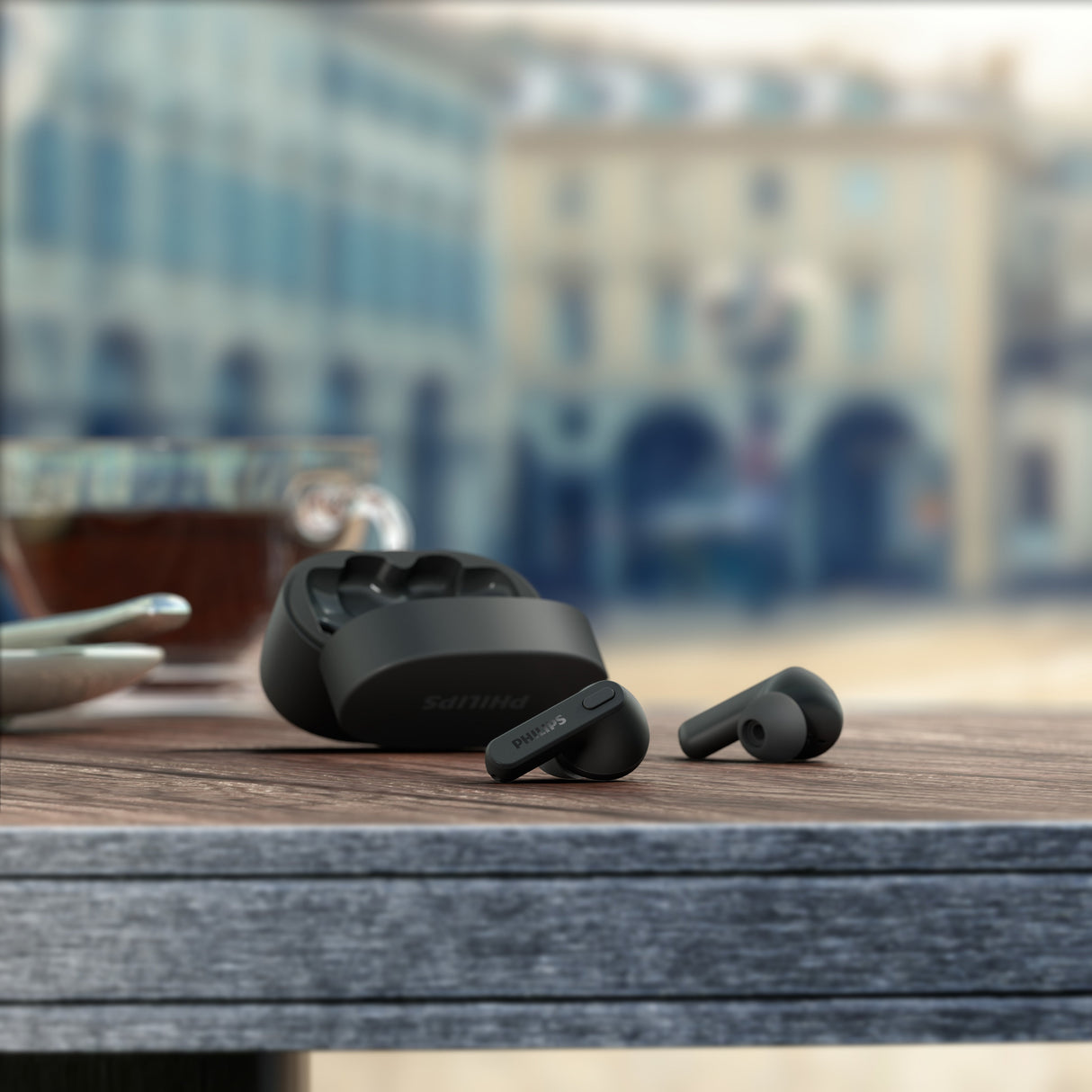 Auriculares Bluetooth Philips Tat2206 Con Estuche De Carga Autonomía 6h Negros