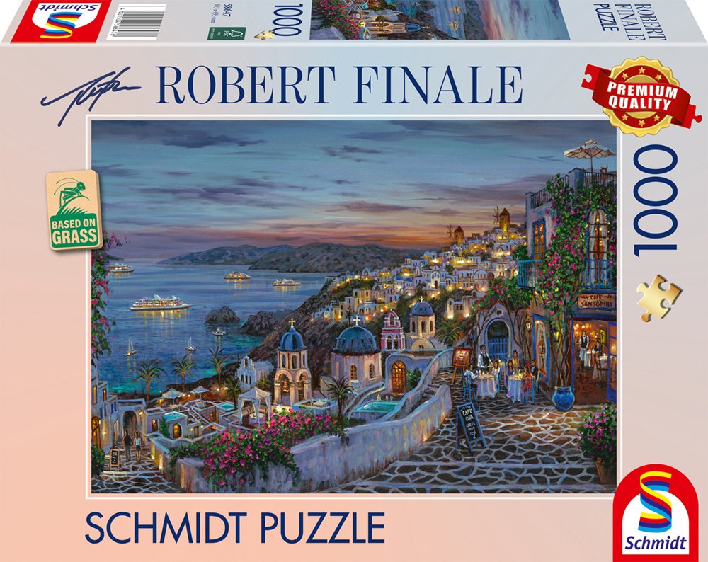 Schmidt Spiele Robert Finale: Santorini Atardecer, Puzzle 1000 Piezas 58647