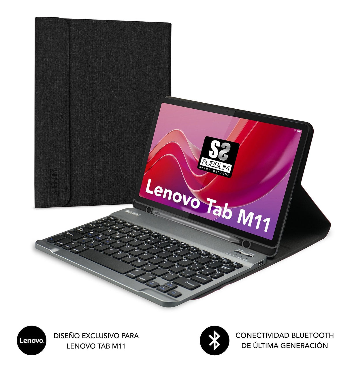 Teclado Español Subblim Subkt3-Btl310 Para Móvil Qwerty Español Bluetooth Negro