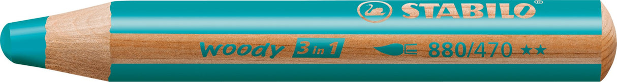 Stabilo Lápices De Colores Woody 3 En 1 Estuche De 5 Turquesa