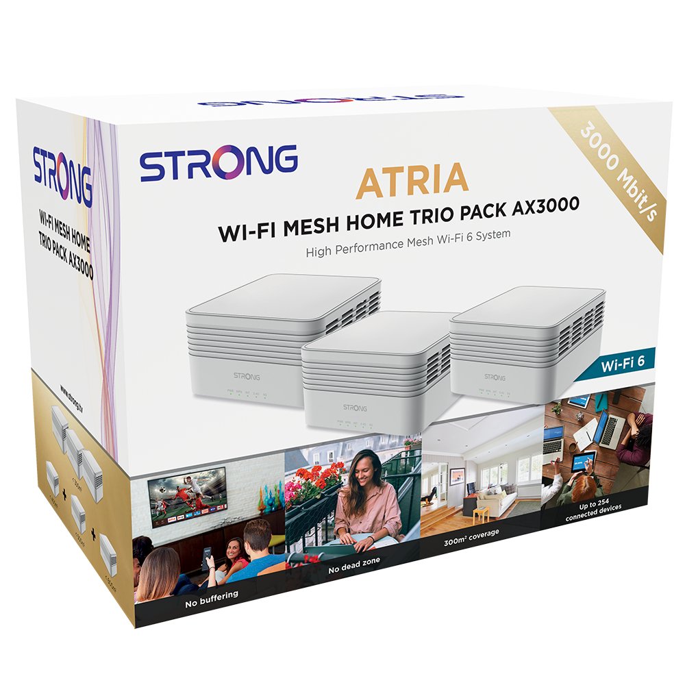 EAN 9120072375194 - Strong MESHTRIAX3000 sistema Wi-Fi Mesh (Wi-Fi en malla) Doble banda (2,4 GHz / 5 GHz) Wi-Fi 6 (802.11ax) imagen 5