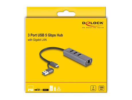EAN 4043619642823 - DeLOCK 64282 base para portátil y replicador de puertos Alámbrico USB 3.2 Gen 1 (3.1 Gen 1) Type-C Gris imagen 4