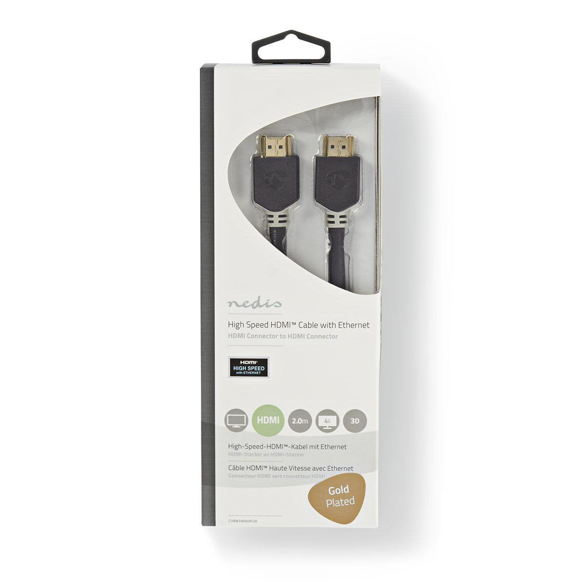 Nedis Cvbw34000at20 Cable Hdmi 2 M Hdmi Tipo A (Estándar) Antracita