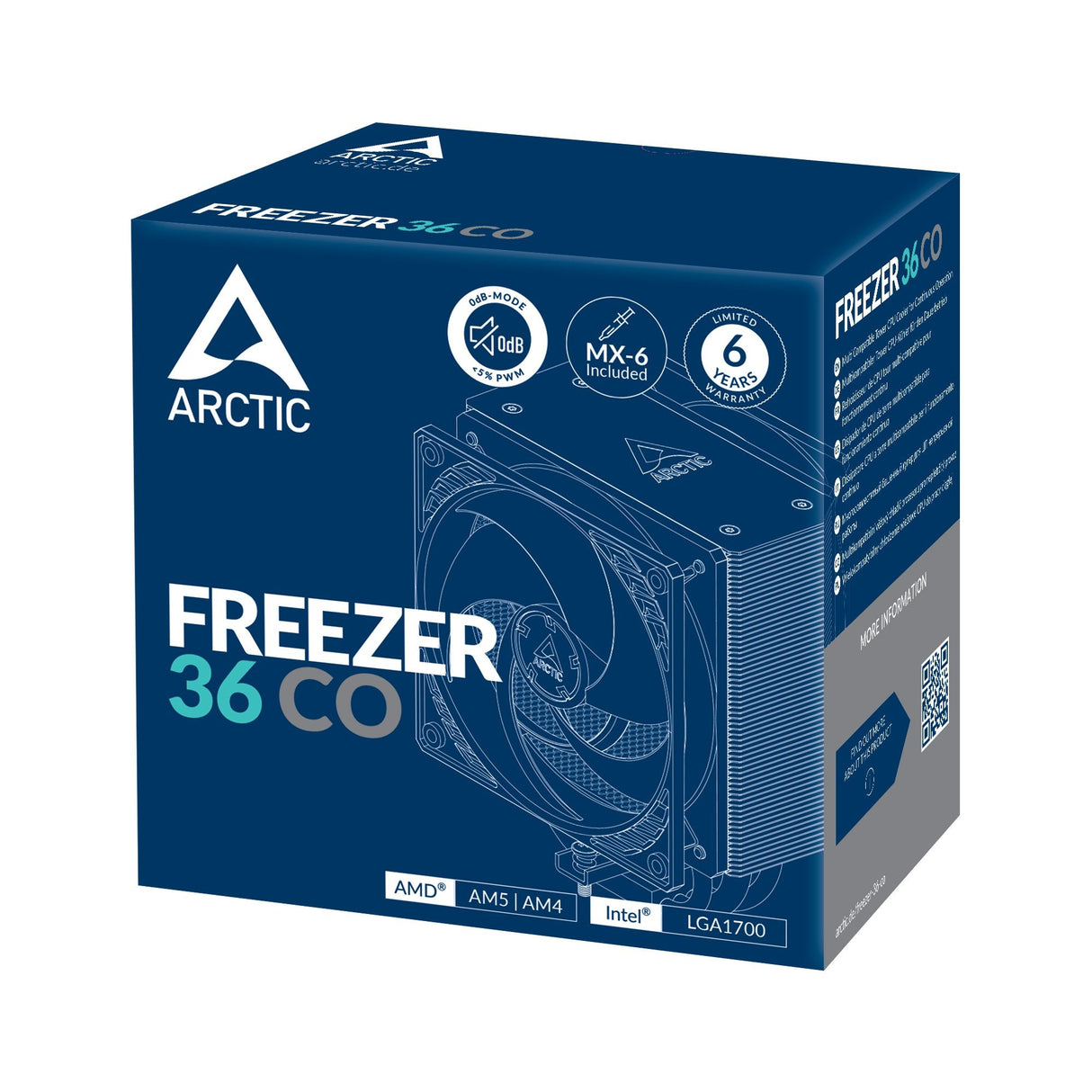 EAN 0840033401944 - ARCTIC Freezer 36 CO Procesador Refrigerador de aire 12 cm Negro, Plata 1 pieza(s) imagen 6