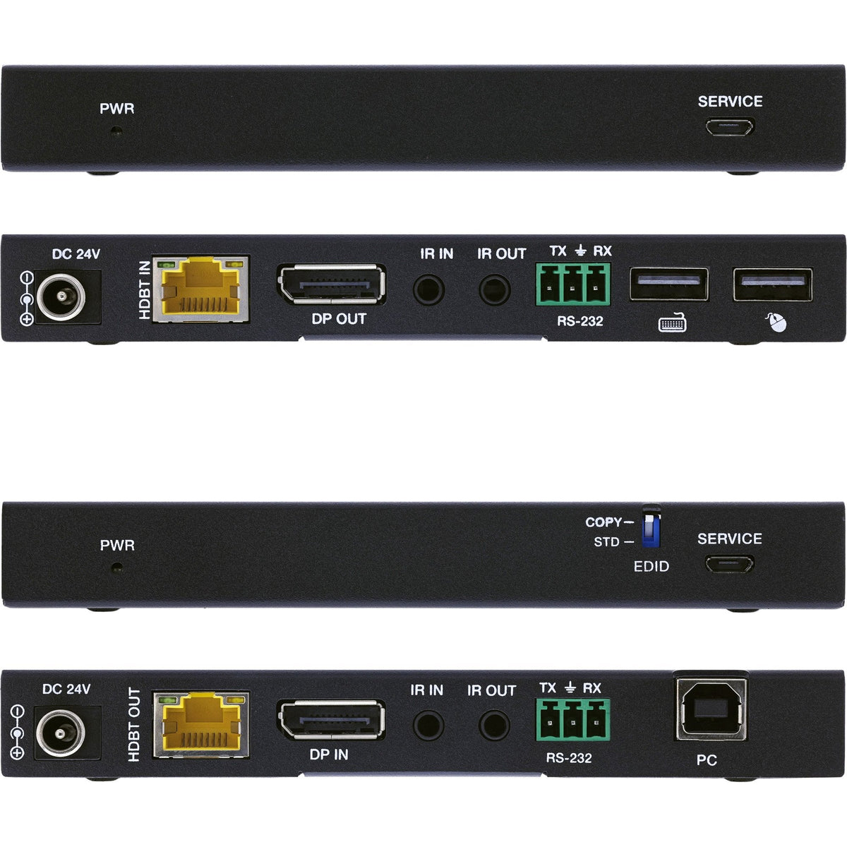 Kvm Extender, Displayport 4k/60hz , Hdbaset , 100m , Set Inline