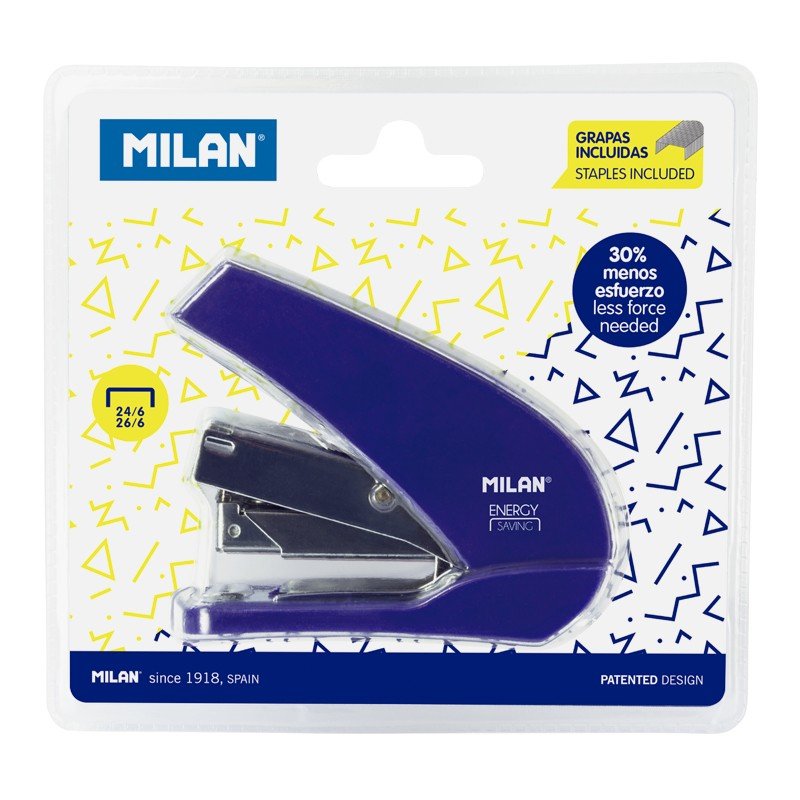 Milan Grapadora Compacta Energy Saving Blister Azul
