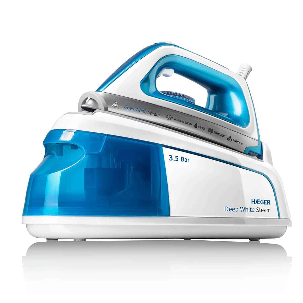 EAN 5608475030802 - Haeger SG-22W.002A estación plancha al vapor 2250 W 1,2 L Suela de cerámica Azul, Blanco imagen 1