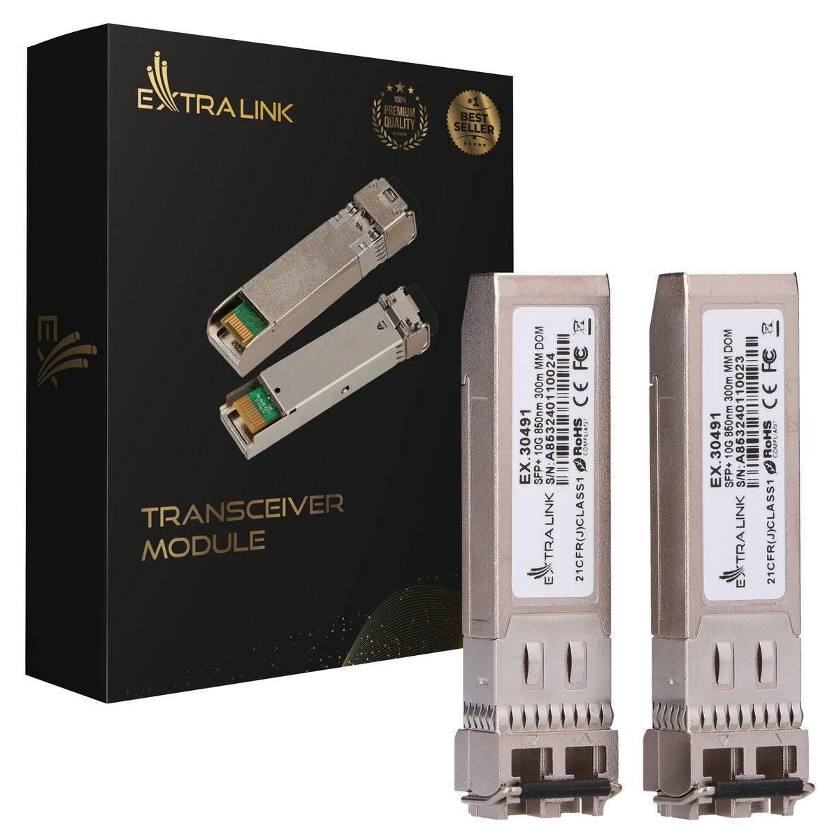 Extralink Sfp+ Módulo 10g 2-Pack, 10gbps, 850nm, 300m, Multimode