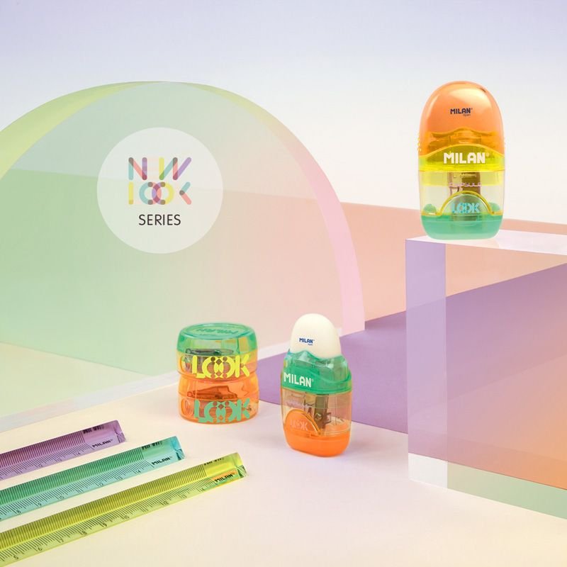 EAN 8411574093749 - Milan 4701116LK2 sacapuntas Sacapuntas manual Naranja, Turquesa, Amarillo imagen 5