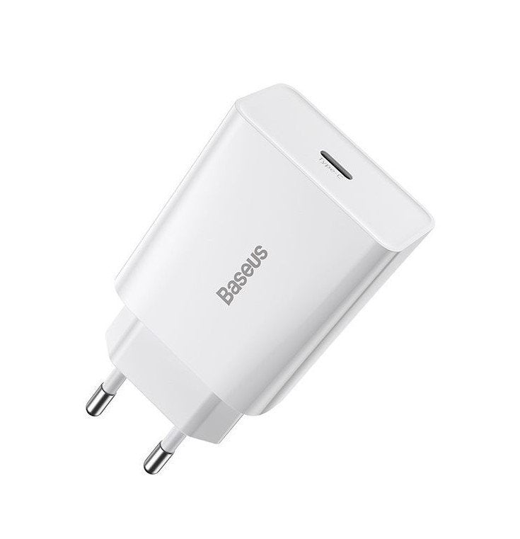 Baseus Travel Charger Speed Mini 1c Quick Charger 20w Eu White (Ccfs-Sn02)