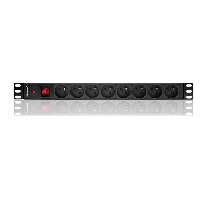 Qoltec Listwa Zasilajaca Antyprzepieciowa Cb Do Szafy Rack 19" 1u 16a Pdu 8xfrench 2m