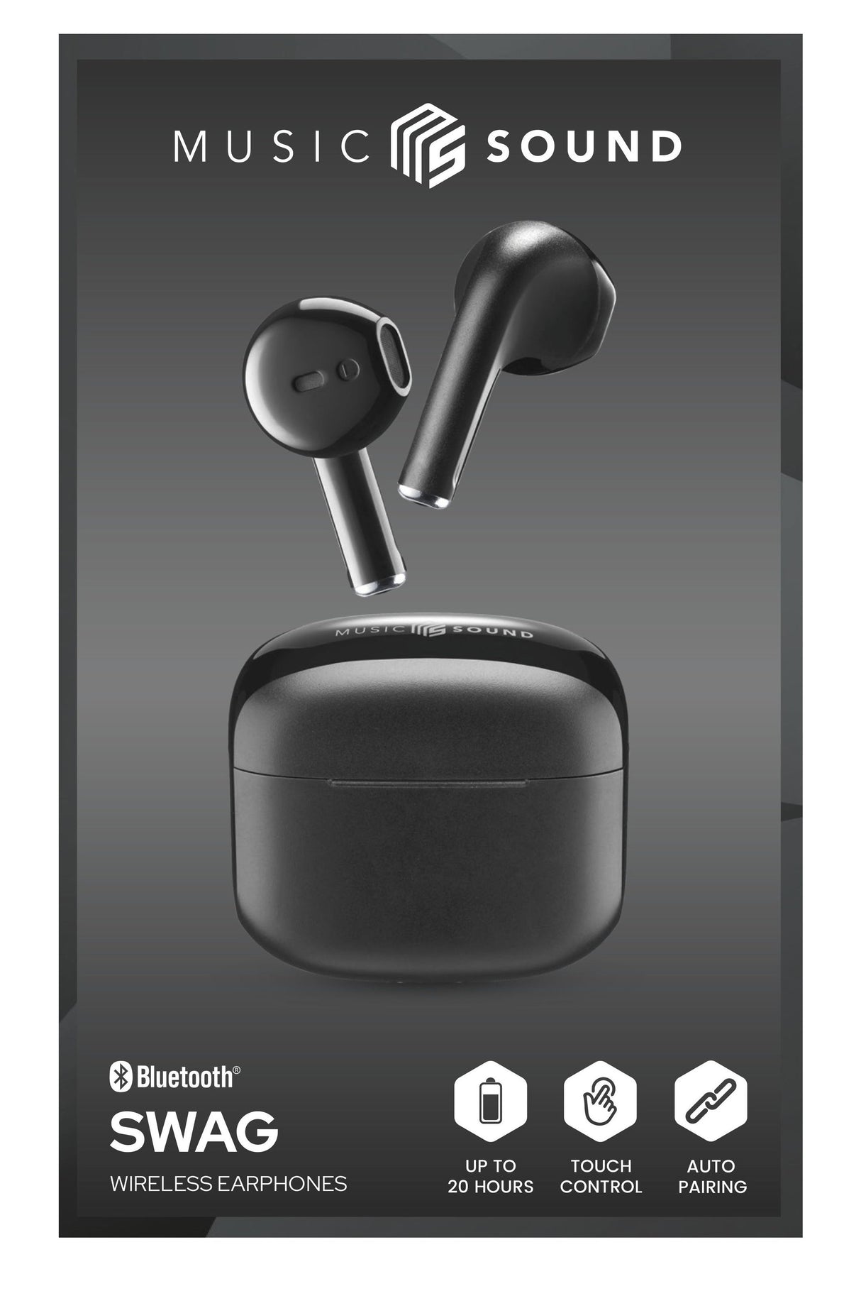 EAN 8018080454776 - Music Sound Swag Auriculares True Wireless Stereo (TWS) Dentro de oído Llamadas/Música Negro imagen 3