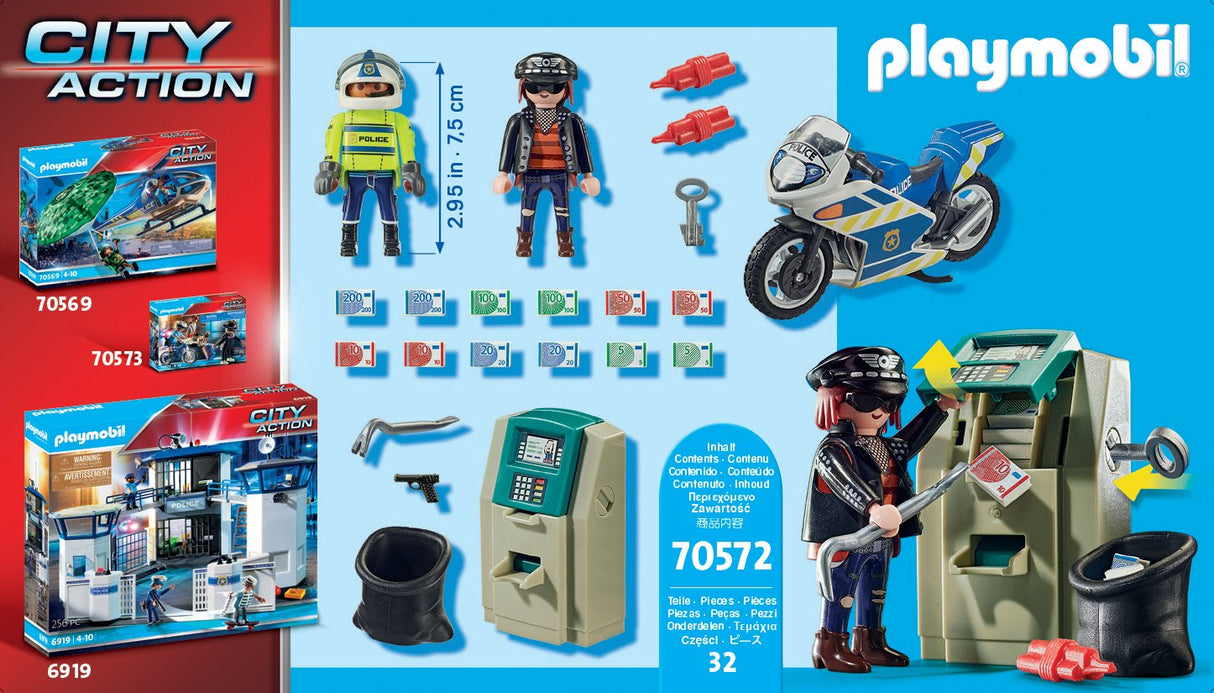 Playmobil - 70572 - Oficial De Policía Con Motocicleta Y Ladrón