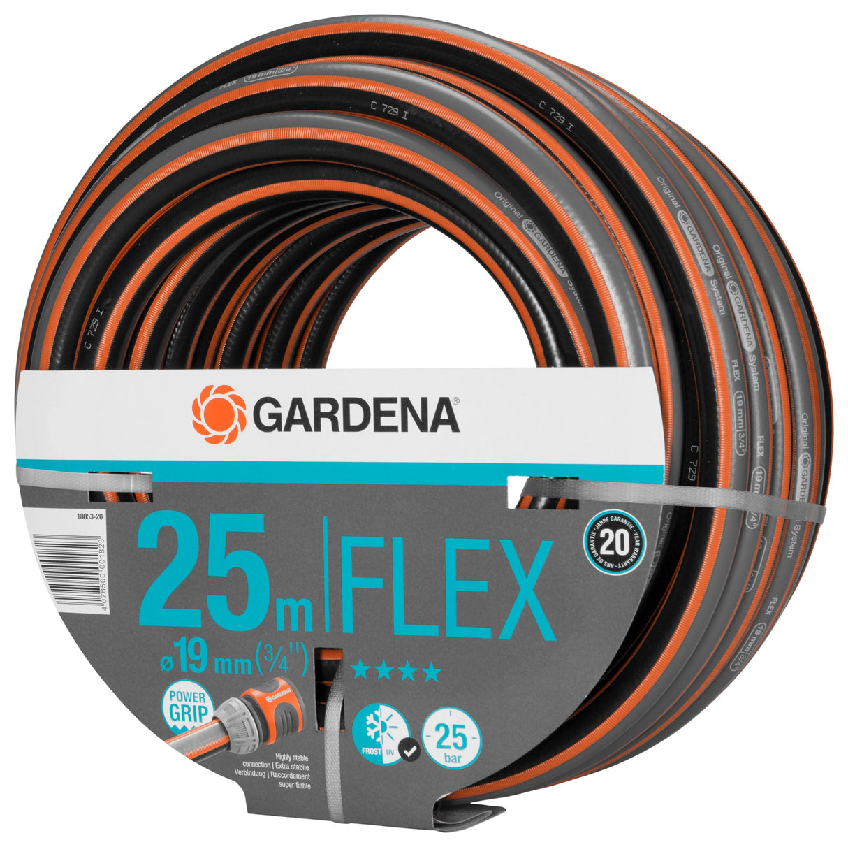 Gardena 18053-20 Manguera De Jardín 25 M Por Encima Del Suelo Negro, Gris, Naranja
