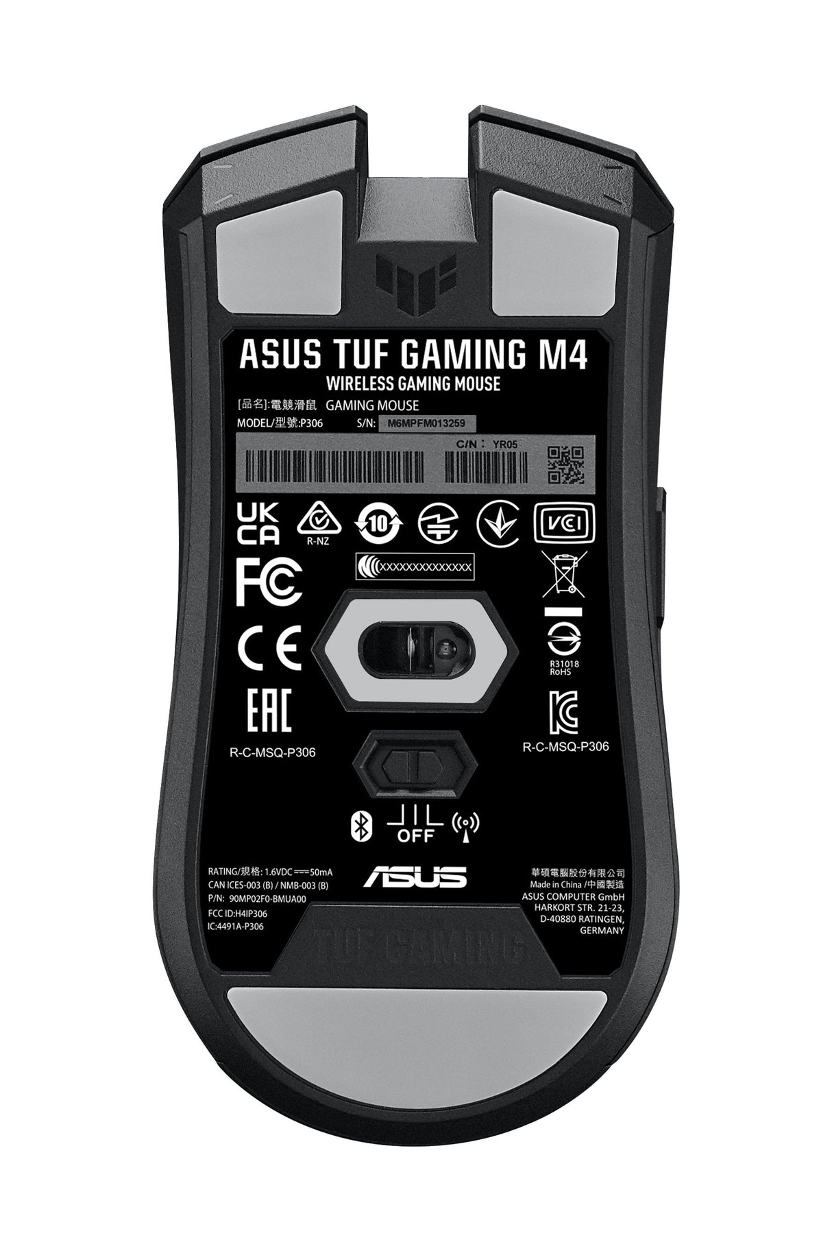 EAN 4711081138372 - ASUS TUF Gaming M4 Wireless ratón Juego mano derecha RF Wireless + Bluetooth Óptico 12000 DPI imagen 2