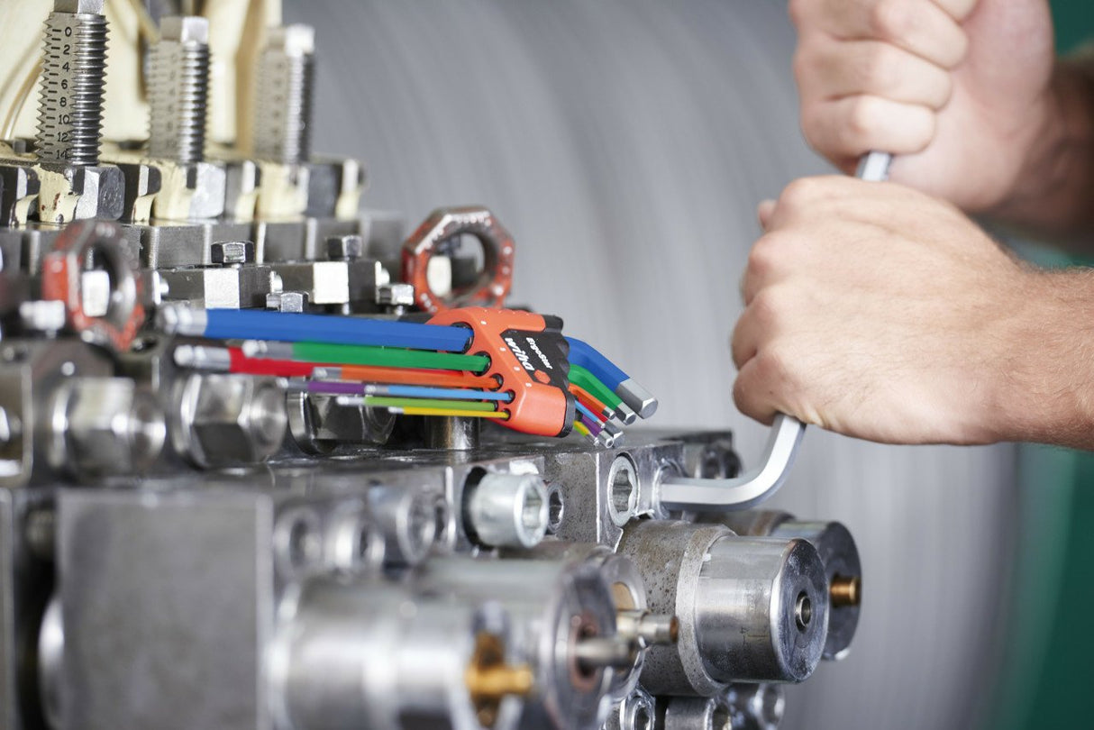 Juego De Llaves Acodadas Wiha En Soporte Ergostar, Destornillador De 9 Piezas 43849