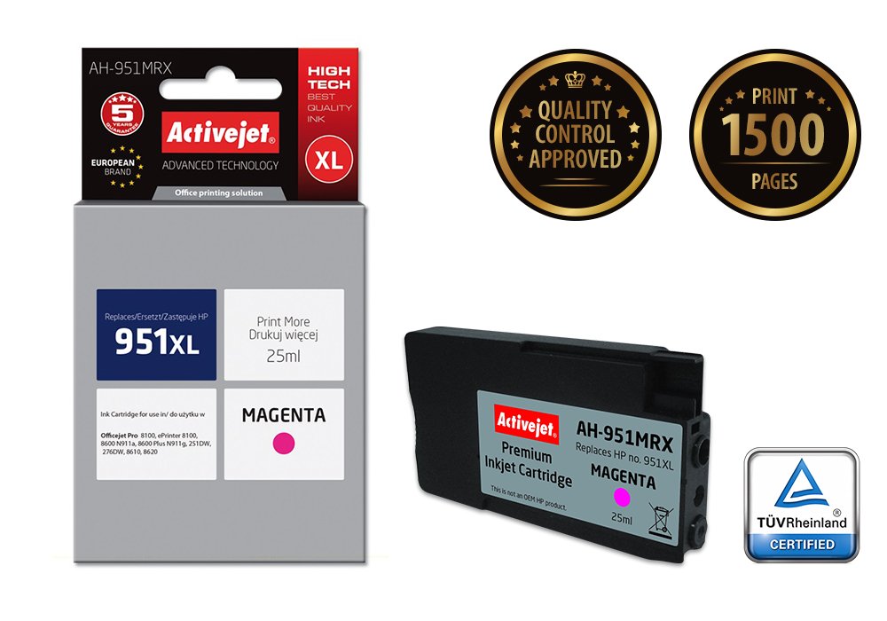EAN 5901452157883 - Activejet AH-951MRX cartucho de tinta 1 pieza(s) Compatible Alto rendimiento (XL) Magenta imagen 1
