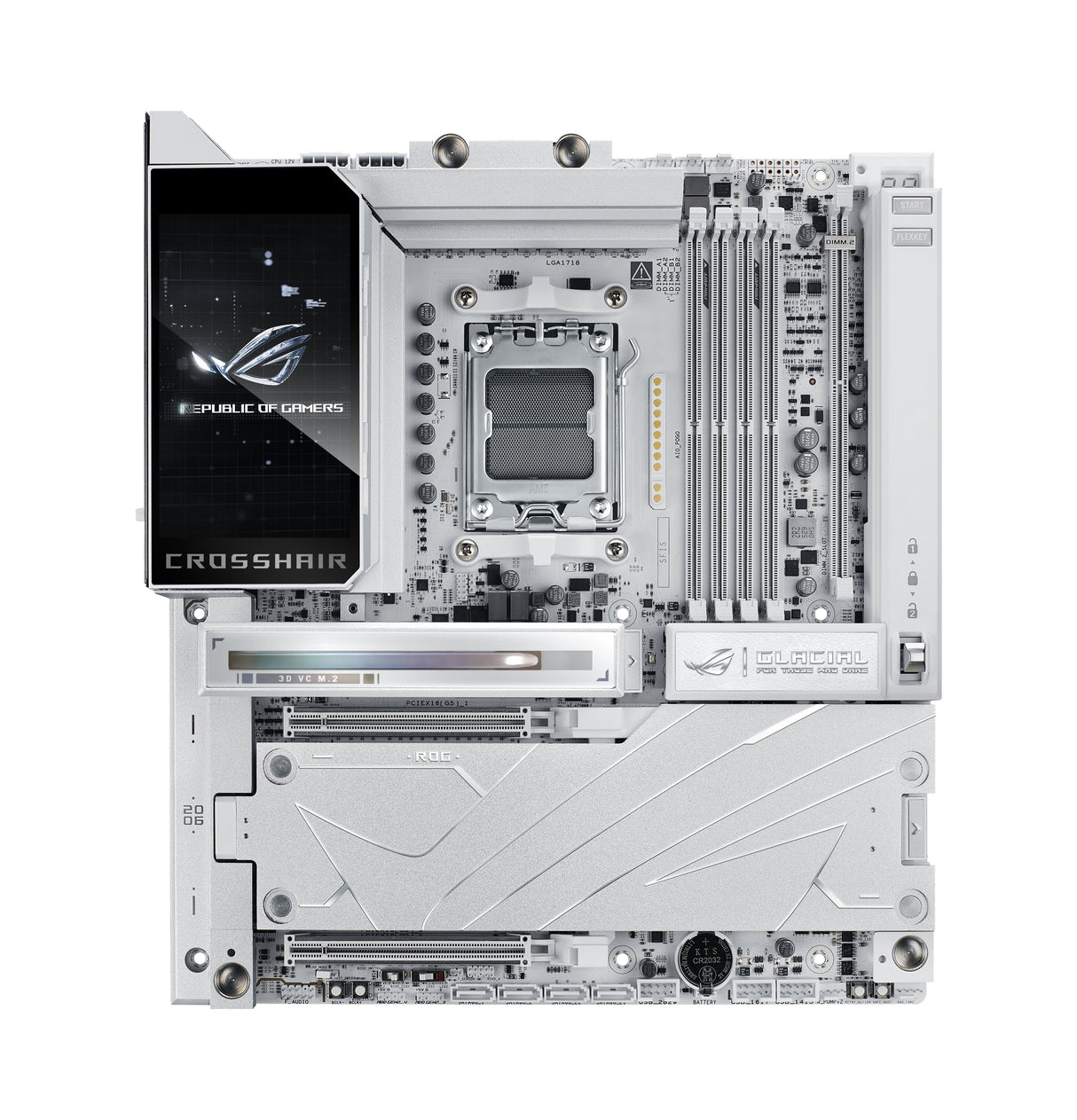 Placa Base Asus Rog Crosshair X870e Glacial Amd X870e Zócalo Am5 Atx Extendida