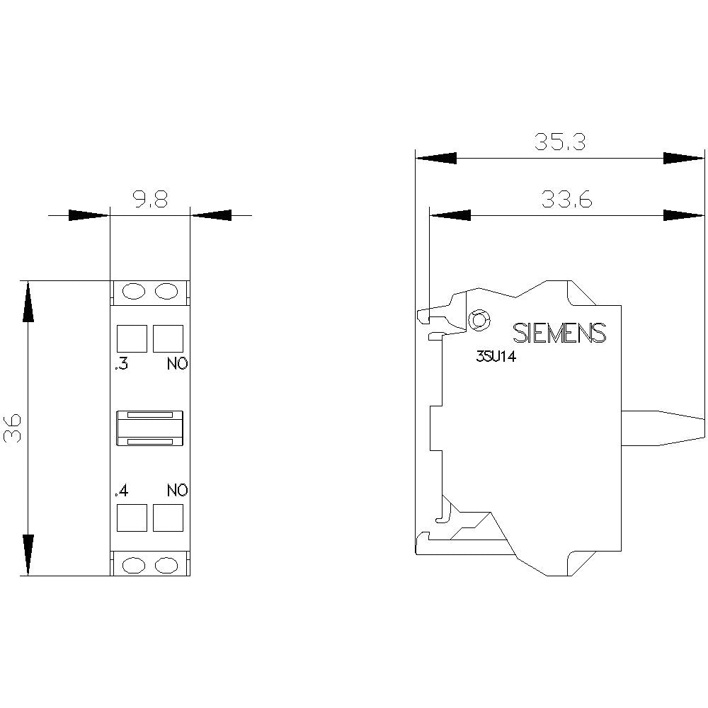 Siemens Kontaktmodul Con 1 Schaltglied 1s 3su1400-2aa10-3ba0