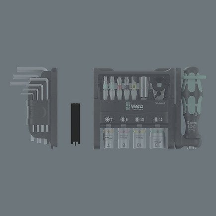 Wera Tool-Check Modular Set Imperial 1, Con 3 Módulos De Herramienta, Conjunto De Bits Negro/Verde, 50 Partes, Personalizado, Incl. Ratchet De Bits De 1/4 ", Tecla De Ángulo 05049025001