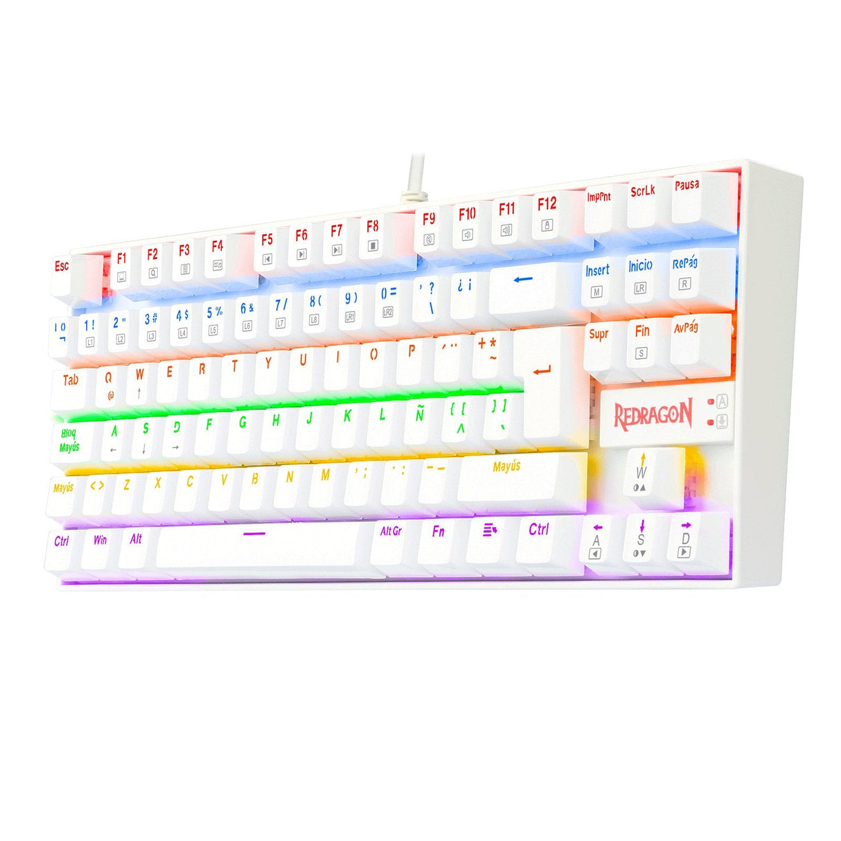Redragon Kumara 2 Teclado Mecanico Gaming Rainbow Español Blanco
