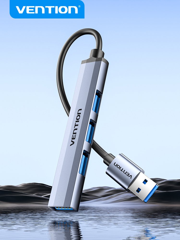 EAN 6922794773271 - Vention CKOHB hub de interfaz USB 3.2 Gen 1 (3.1 Gen 1) Type-A 5000 Mbit/s Gris imagen 2