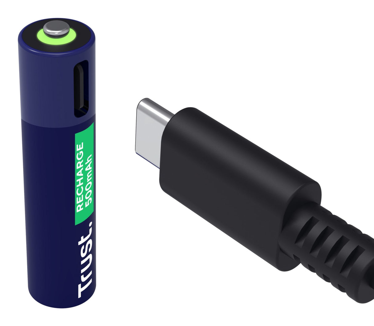 Pila Recargable Trust Usb-C Aaa 500 Mah Pack De 2 Unidades 25585