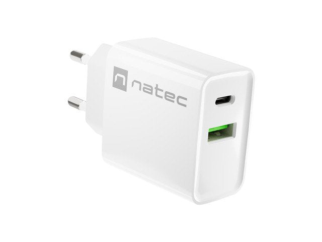Natec Cargador Usb Ribera Usb-A+Usb-C 20w Pd Blanco