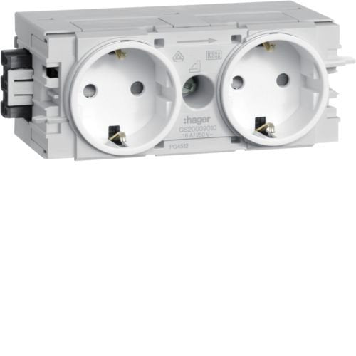 Hager Steckdose 2fach M.Wago Gs20009016 C-Profil Verkehrswei