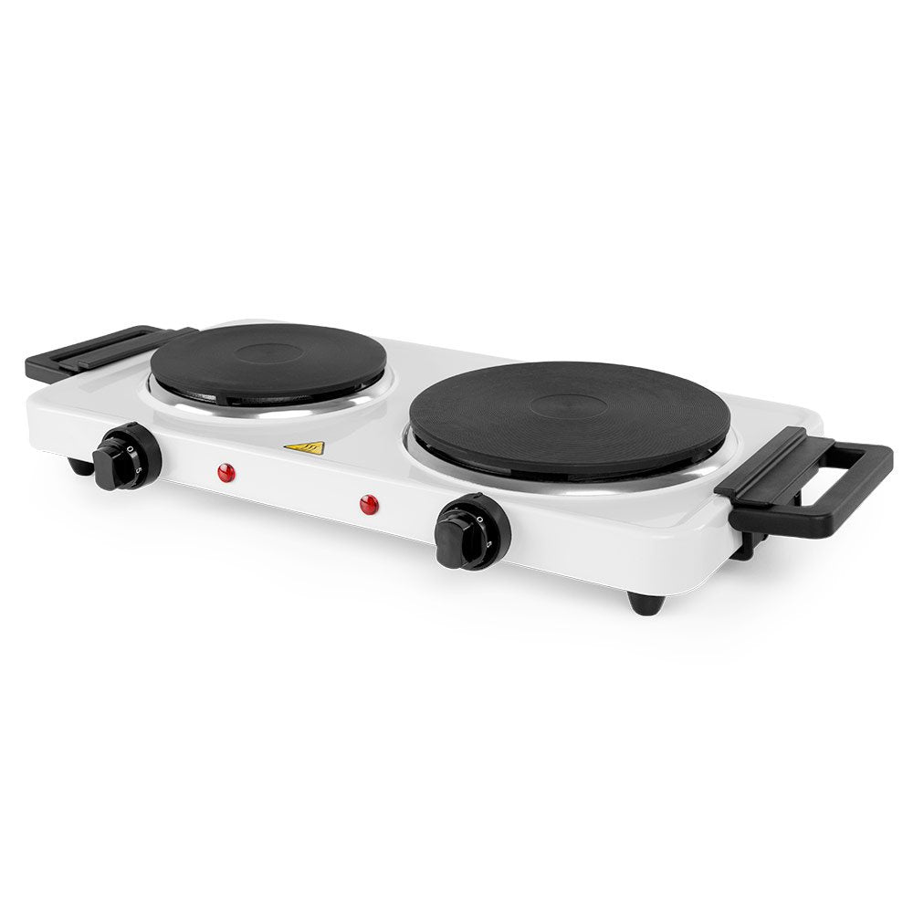 Orbegozo Pe 2755 Placa Electrica Doble - Alto Rendimiento Y Seguridad - Potencia 2500w - 2 Termostatos Regulables -