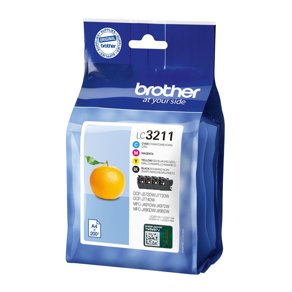 EAN 4977766780148 - Brother LC3211VAL cartucho de tinta 4 pieza(s) Original Rendimiento estándar Negro, Cian, Magenta, Amaril imagen 2