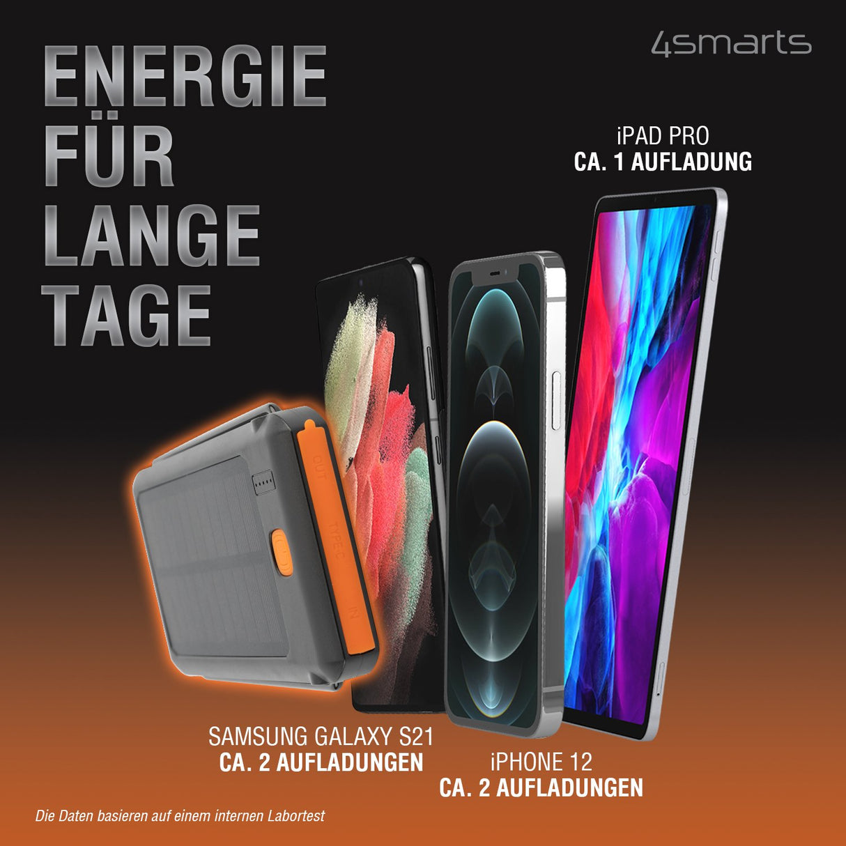 EAN 4252011900220 - 4smarts TitanPack Flex Polímero de litio 10000 mAh Negro, Naranja imagen 5