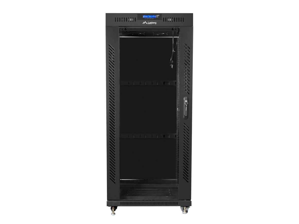 EAN 5901969430370 - Lanberg free standing rack 19inch cabinet 27U 600x600 glass door LCD flat pack black Rack o bastidor inde imagen 2