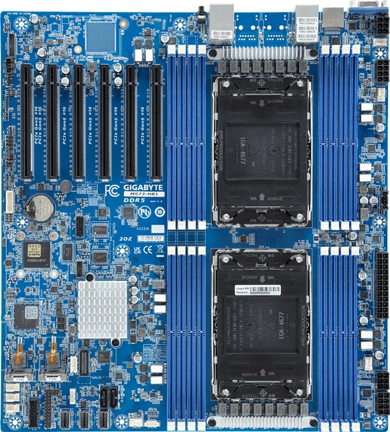 Gigabyte Ms73-Hb1 Dual Intel Xeon 5th 4th Gen Mainboard