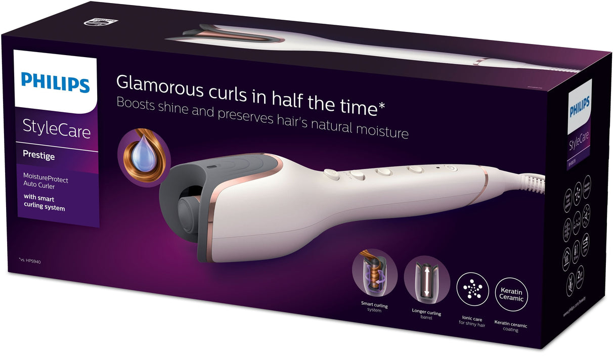 Bhb878-00 Automatic Curling Iron Moistureprotect Ceramic And Keratin Ionic 27 Options White