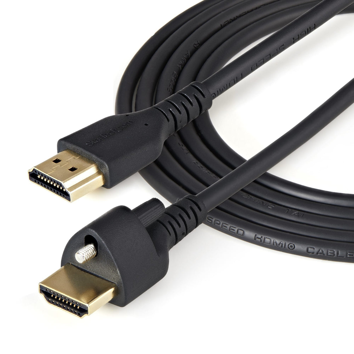 Startech.Com Cable De 2m Hdmi Con Tornillos De Fijación Hdr 4k De 60hz Cable Hdmi 2.0 De Alta Velocidad Con Ethernet M/M (Hdmm1mls) Velocidad Alta Premium Cable Hdmi Con Ethernet Hdmi Macho A Hdmi Macho Bloqueo 2 M Negro Admite 4k60hz (3