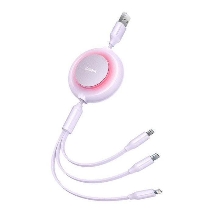 Baseus Bright Mirror 2 Usb 3w1, Micro Usb / Lightning / Usb-C, Plaski, 3.5a, 1.1m (Fioletowy)
