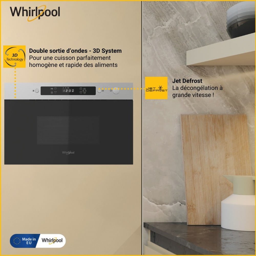 EAN 8003437396830 - Whirlpool Microwaves Acero inoxidable Solo microondas Integrado 22 L 750 W imagen 4