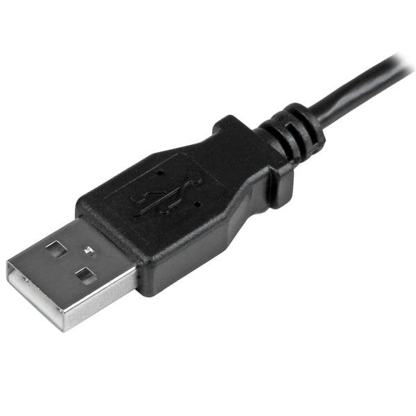 Startech Cable Usb 2.0 A Micro Usb 2m Acodado Negro Usbaub2mla