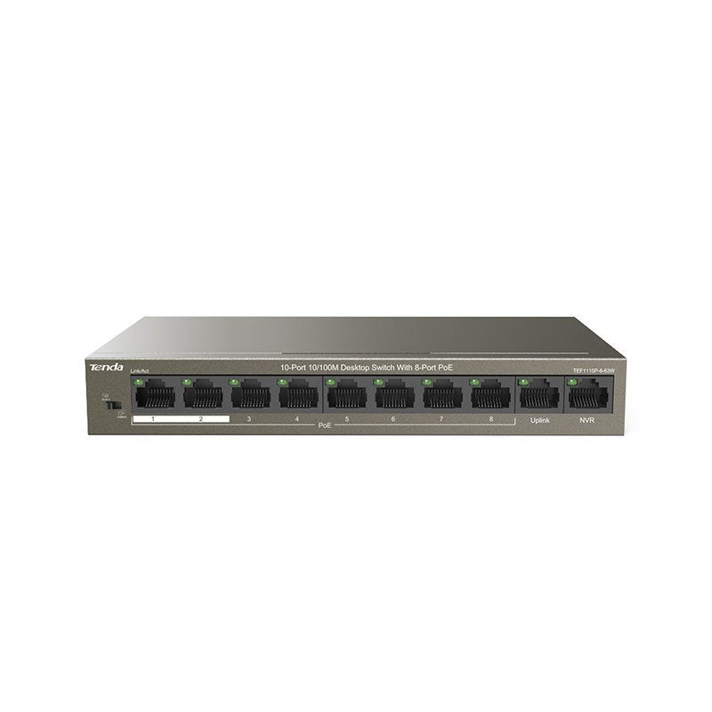 EAN 6932849431704 - Tenda TEF1110P-8-63W switch No administrado Fast Ethernet (10/100) Energía sobre Ethernet (PoE) Negro imagen 1