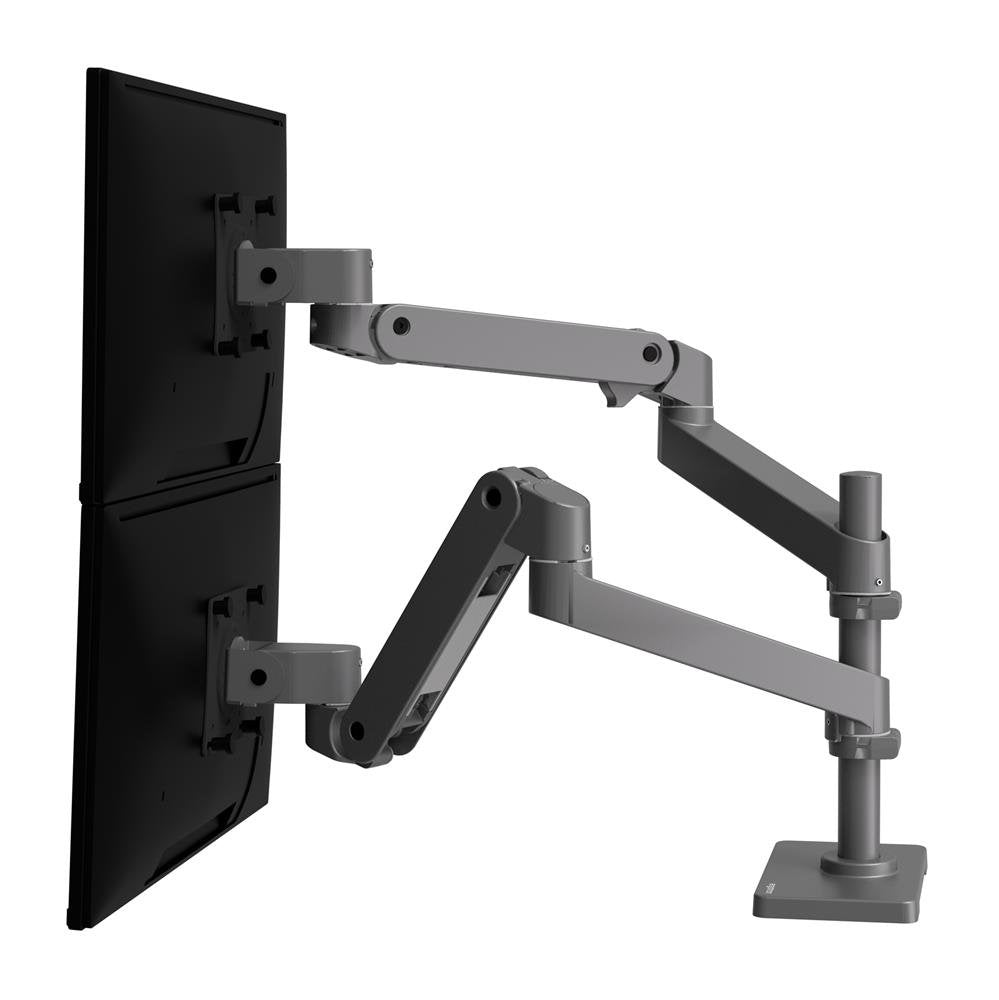 Ergotron Lx Pro - Kit De Fijación (Doppelarm) - Para 2 Lcd-Displays - Lochplatte-Montaje - Aluminium - Gris Oscuro - Tamaño De Pantalla: Hasta 61 Cm (Hasta 24 Pulgadas)