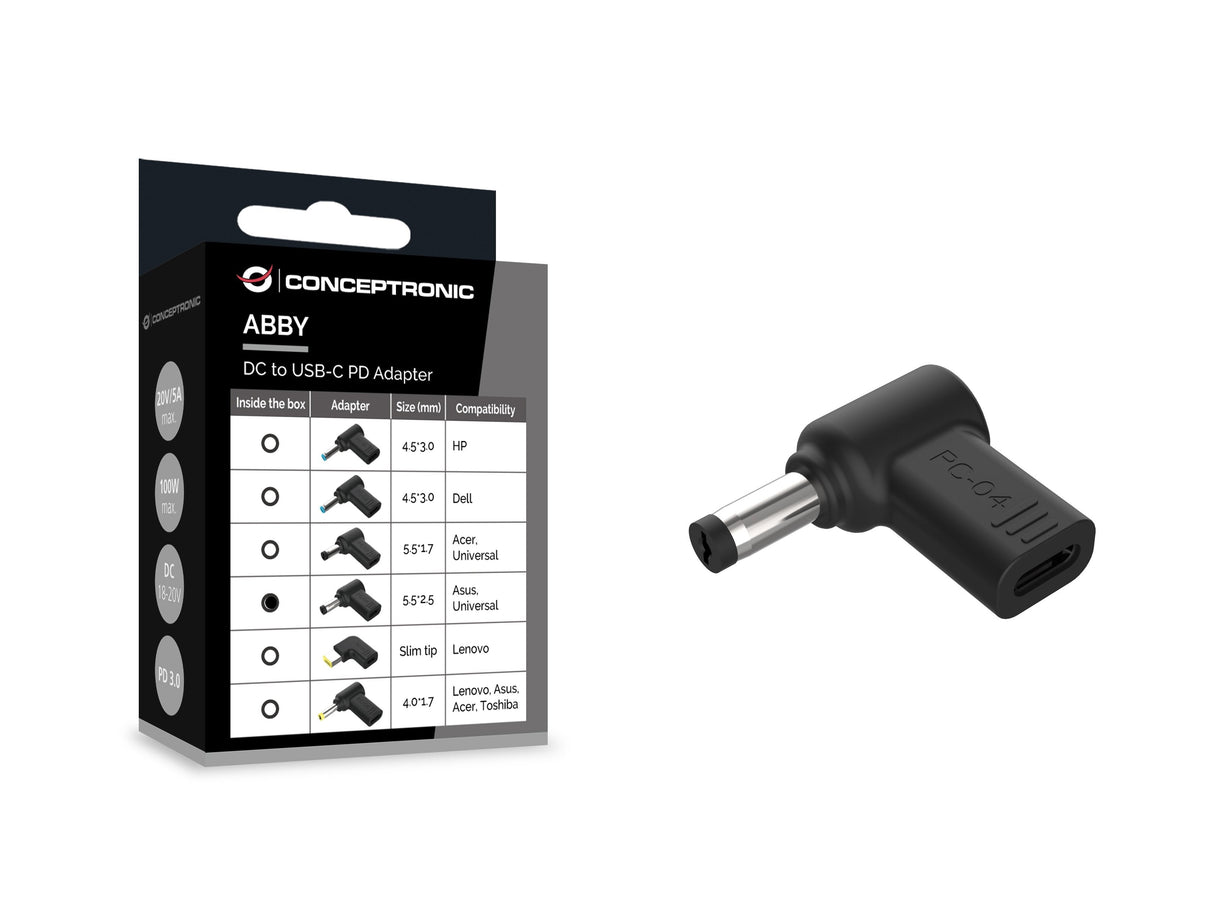 Conceptronic Adaptador Usb-C -> Dc, Asus 5.5x2.5mm 18-20v Sw