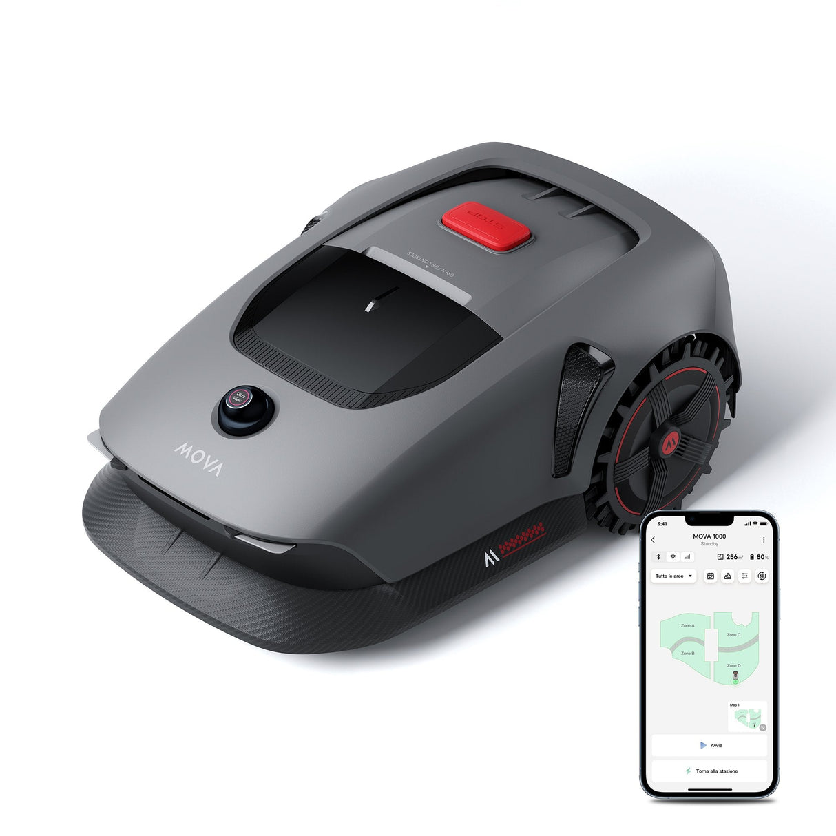 EAN 6977973410034 - MOVA M1000 cortadora de césped Robot cortacésped Batería Negro, Gris, Rojo imagen 1