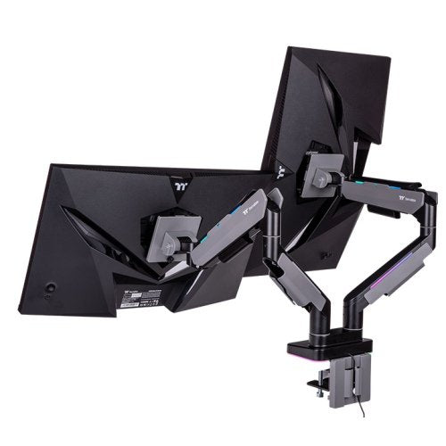 Soporte Thermaltake Dual Rgb Gaming Monitor Arm Para Monitor Negro, Para Monitores De 17" - 35" Gea-Msr-Dmsblk-01